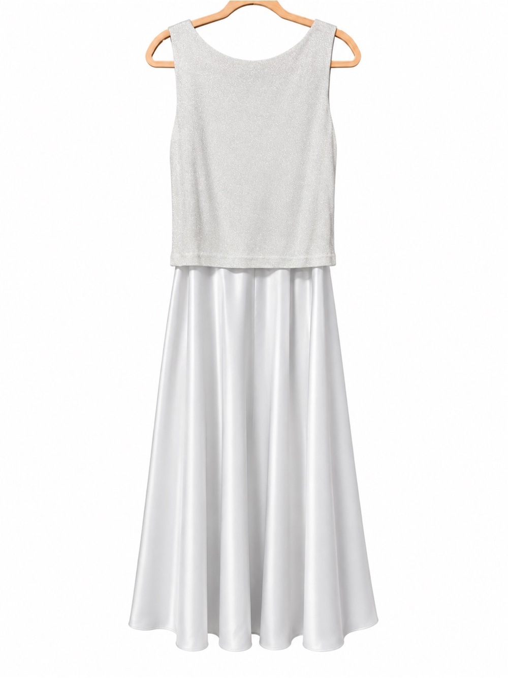 Arianna by Rachel Kaye Silver Shimmer Formal Dress Size 8 USA Made - Picture 4 of 10